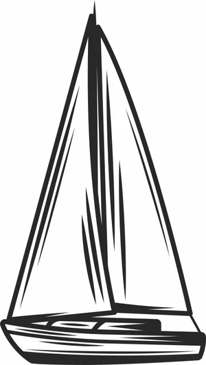 Sailing Yacht Boat Ocean Cruise Outline Silhouette